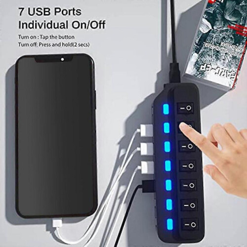 Usb2.0 Hub Multi-port Usb3.0 High-speed Transmission 7-port Hub Splitter 1