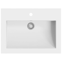 vidaXL Granite Basin White Above Counter Bathroom Cloakroom Wash Sink Bowl