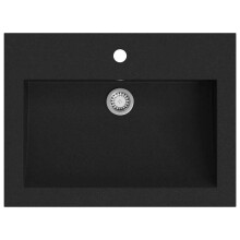 vidaXL Granite Basin Black Above Counter Cloakroom Bathroom Sink Wash Bowl