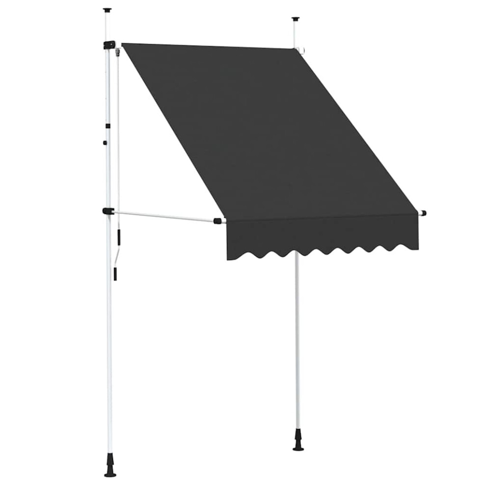 Vidaxl Manual Retractable Awning 150Cm Anthracite Outdoor Window Door Canopy