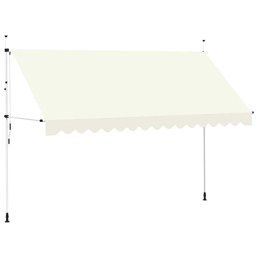 Vidaxl Manual Retractable Awning 400Cm Cream Outdoor Window Door Canopy Shade