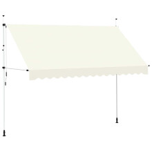 vidaXL Einziehbare Markise Handbetrieben 350 cm Cremeweiß