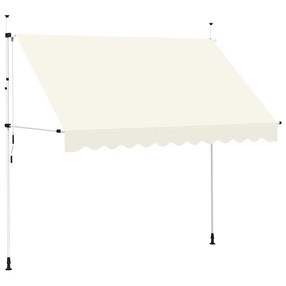 Vidaxl Manual Retractable Awning 300Cm Cream Outdoor Window Door Canopy Shade