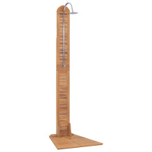 vidaXL Solid Teak Garden Shower 70x75x204cm Freestanding Poolside Tower Stall