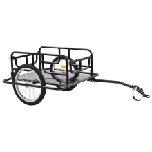 vidaXL Bike Trailer Cargo Bike Wagon Bicycle Cart Luggage Trailer Steel Black
