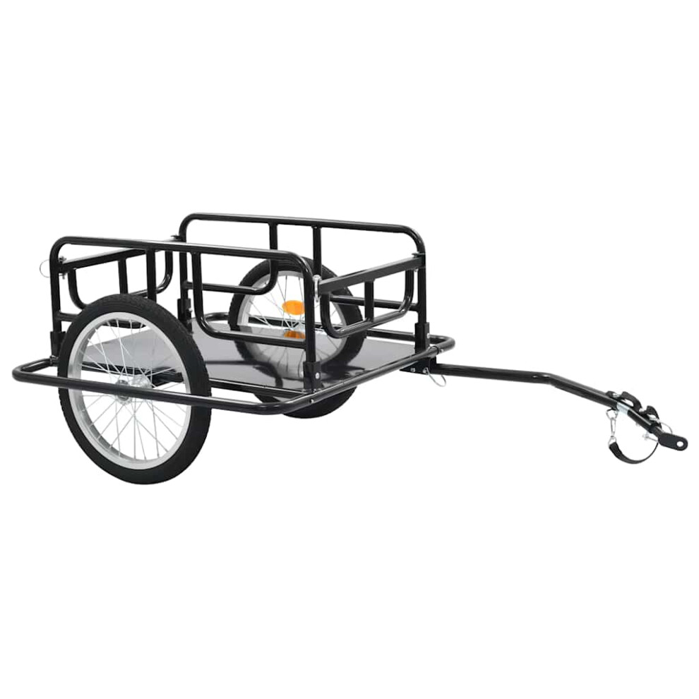 Vidaxl Bike Trailer Cargo Bike Wagon Bicycle Cart Luggage Trailer Steel Black