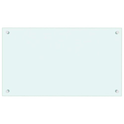 vidaXL Kitchen Backsplash Kitchen Wall Panel White 70 x 40 cm Tempered Glass