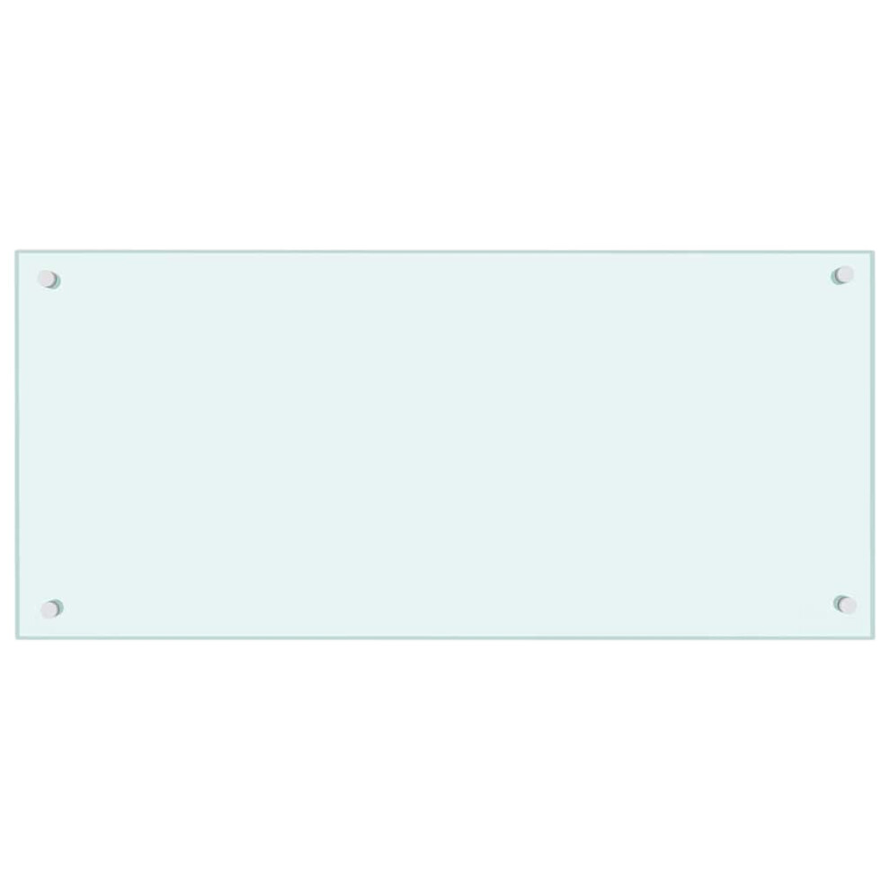 Vidaxl Kitchen Backsplash Kitchen Wall Panel White 90 X 40 Cm Tempered Glass