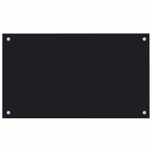 vidaXL Kitchen Backsplash Kitchen Wall Panel Black 70 x 40 cm Tempered Glass