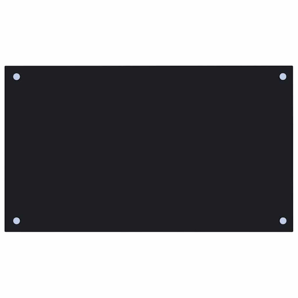 Vidaxl Kitchen Backsplash Kitchen Wall Panel Black 70 X 40 Cm Tempered Glass