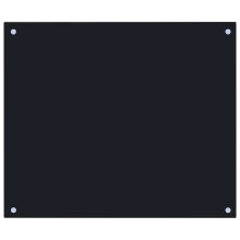 vidaXL Kitchen Backsplash Kitchen Wall Panel Black 70 x 60 cm Tempered Glass