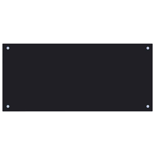 vidaXL Kitchen Backsplash Kitchen Wall Panel Black 90 x 40 cm Tempered Glass