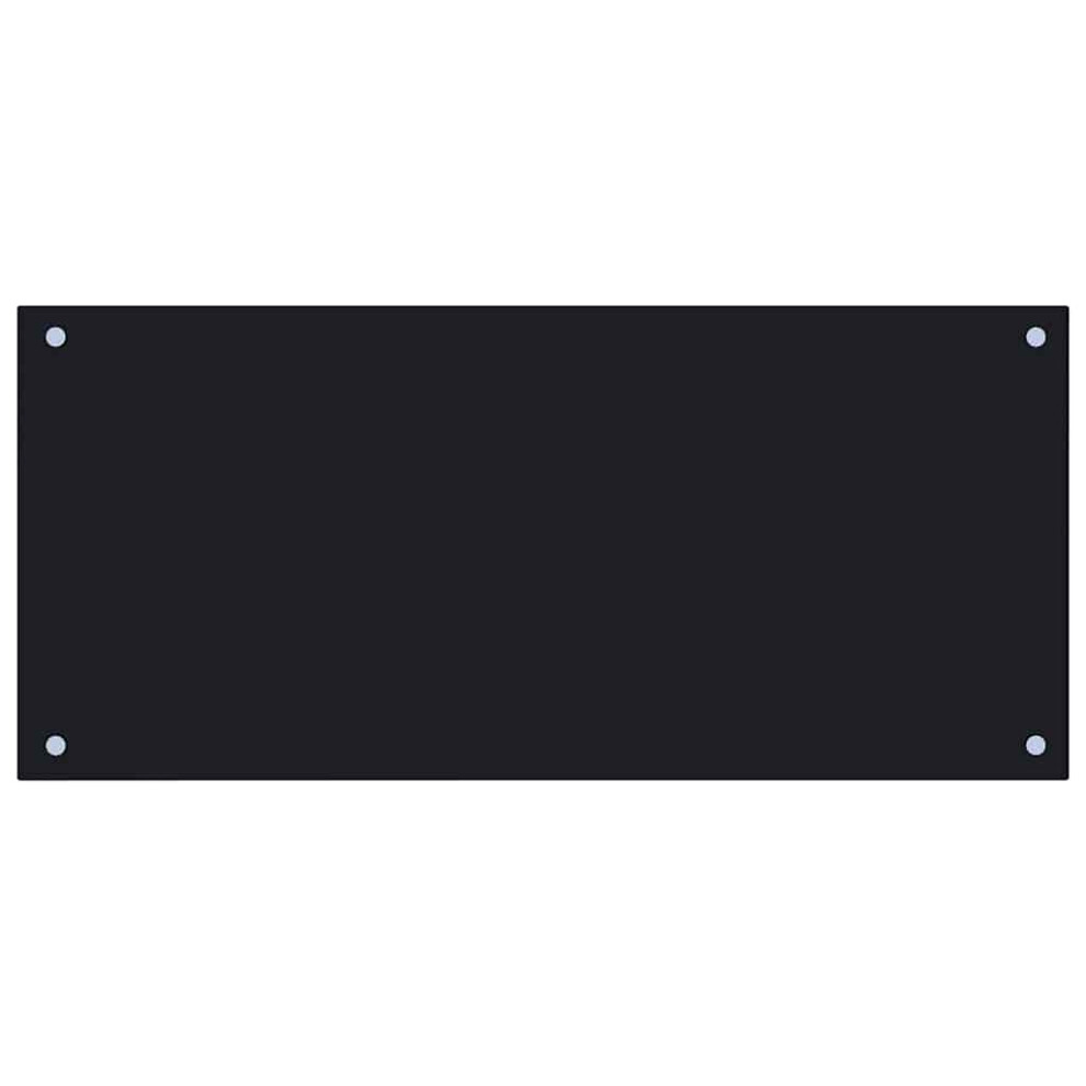 Vidaxl Kitchen Backsplash Kitchen Wall Panel Black 90 X 40 Cm Tempered Glass