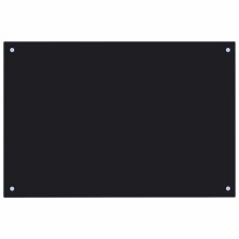 vidaXL Kitchen Backsplash Kitchen Wall Panel Black 90 x 50 cm Tempered Glass