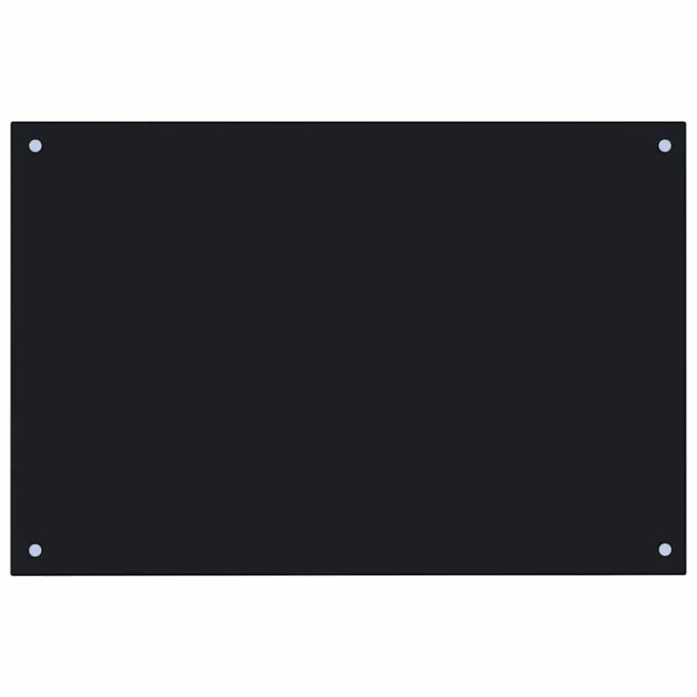 Vidaxl Kitchen Backsplash Kitchen Wall Panel Black 90 X 50 Cm Tempered Glass