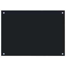 vidaXL Kitchen Backsplash Kitchen Wall Panel Black 70 x 50 cm Tempered Glass