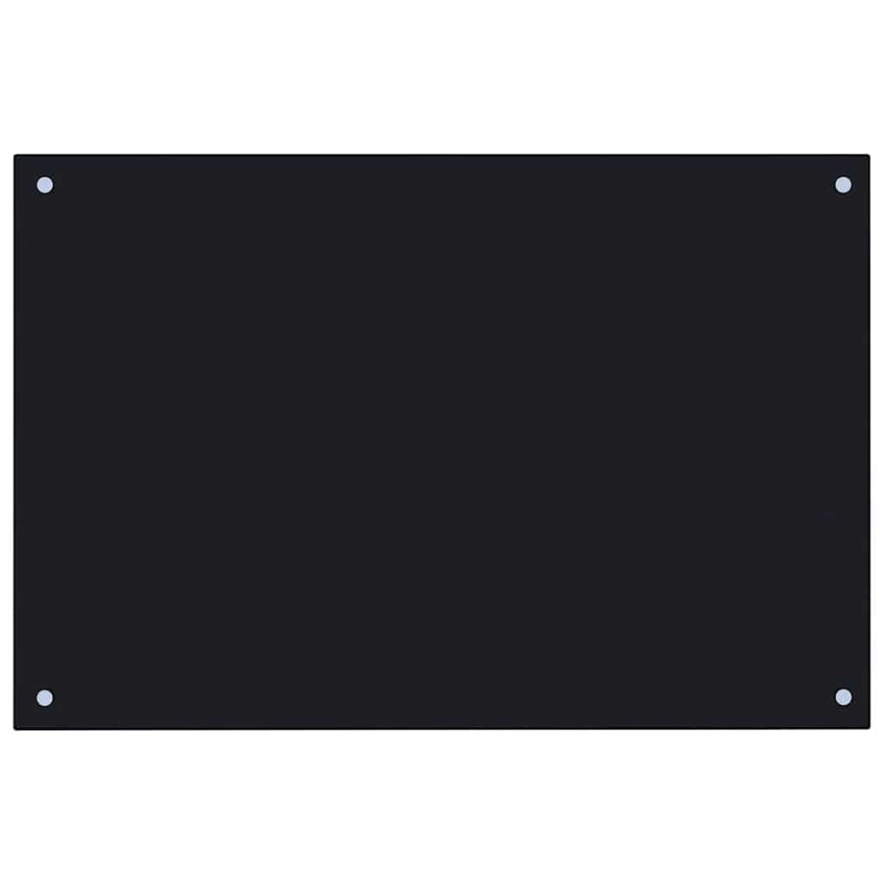 Vidaxl Kitchen Backsplash Kitchen Wall Panel Black 90 X 60 Cm Tempered Glass