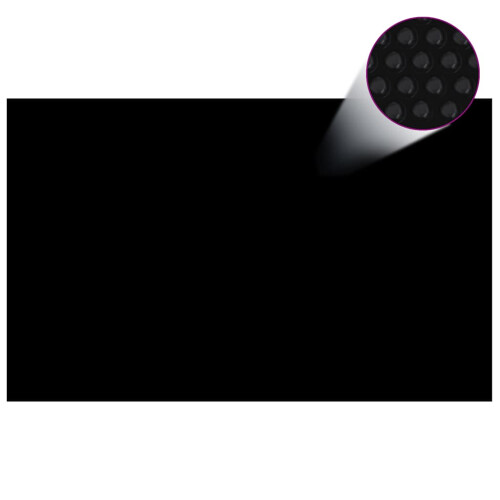 VidaXL vidaXL Solar Pool Film Floating Rectangular PE 8x5m Black Bubble Cover Sheet