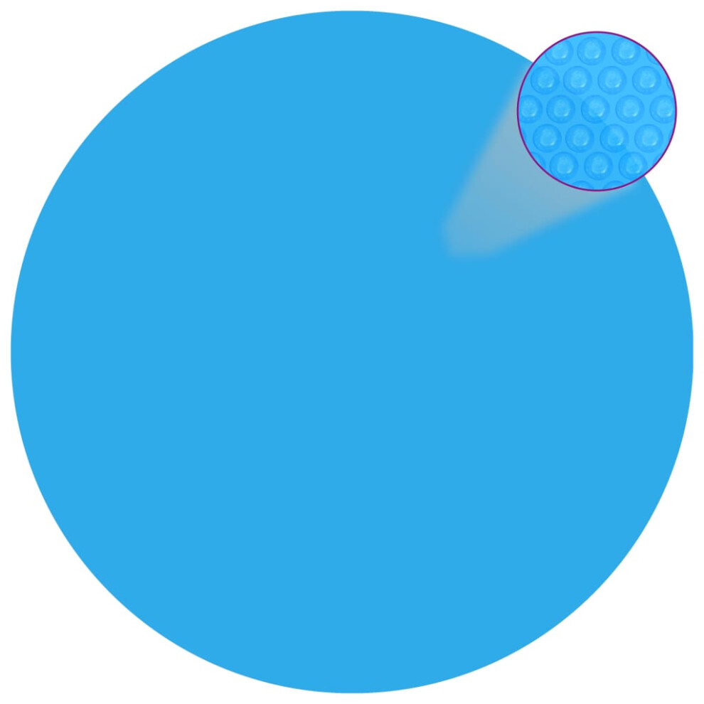 Vidaxl Solar Pool Film Floating Round Pe 455Cm Blue Bubble Padding Cover Sheet