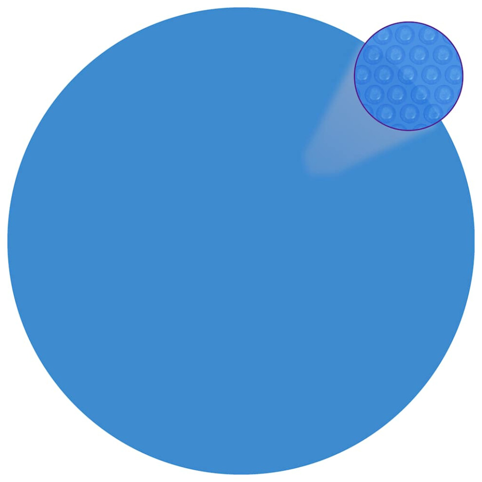 Vidaxl Solar Pool Film Floating Round Pe 381Cm Blue Bubble Padding Cover Sheet