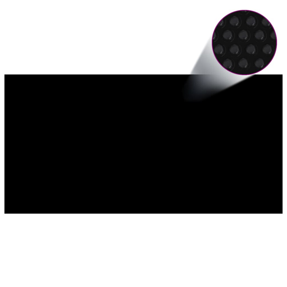 Vidaxl Solar Pool Film Floating Rectangular Pe 10X5m Black Bubble Cover Sheet