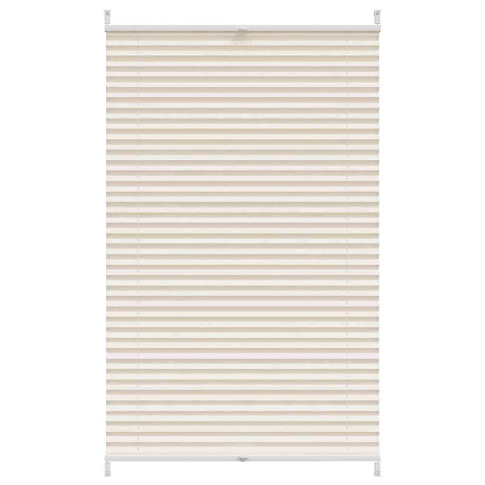 vidaXL Plisse Blind 70x125cm Cream Pleated Window Curtain Shade Sunscreen