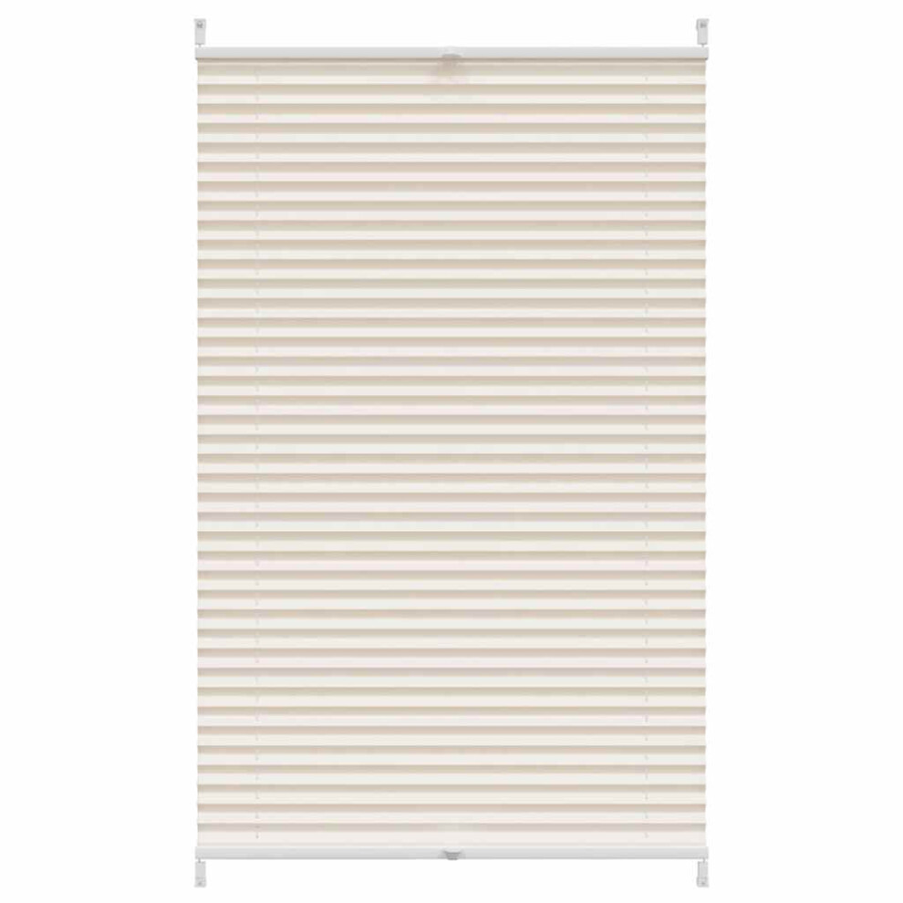 vidaXL Plisse Blind 90x125cm Cream Pleated Window Curtain Shade Sunscreen