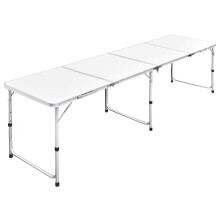 vidaXL Foldable Camping Table Height Adjustable Aluminium 240x60cm Picnic BBQ