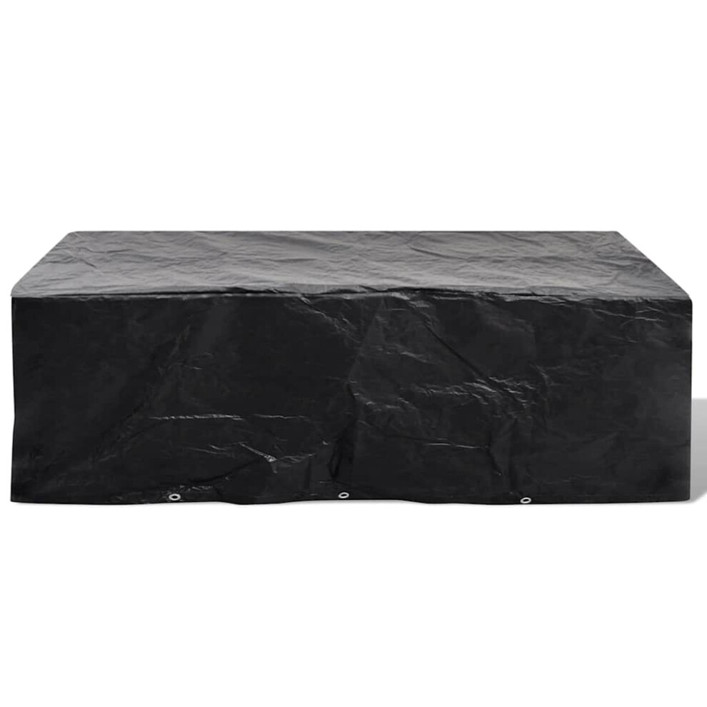 vidaXL Garden Furniture Cover Poly Rattan 300x140cm, 10 Eyelets, UV & Water-Resistant Black Protector (41642)