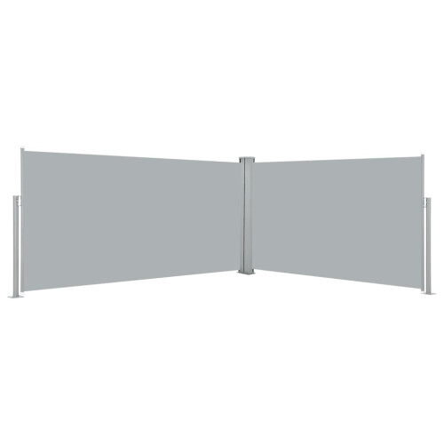 vidaXL Retractable Side Awning 160x600cm Grey Outdoor Windscreen Sunshade