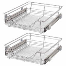 2 pcs Pull-Out Wire Baskets Kitchen Base Larder Units Storage Organiser 500 mm