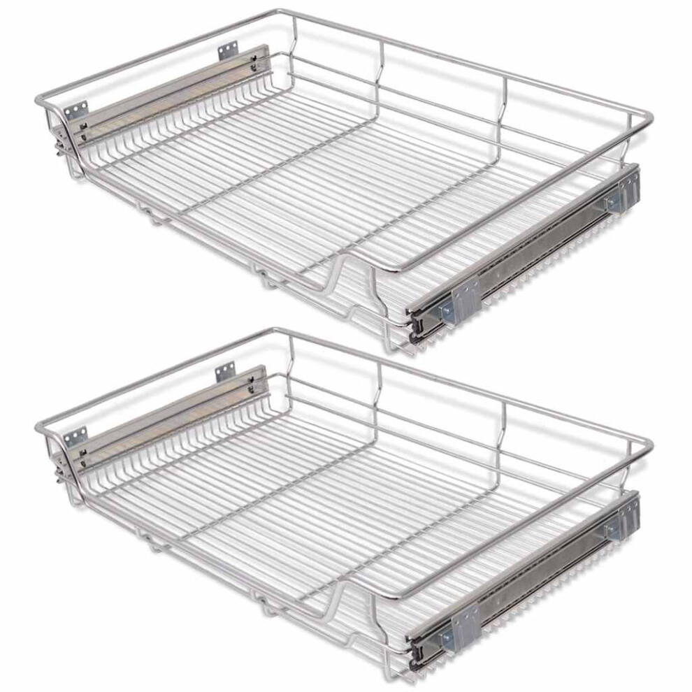 2 pcs Pull-Out Wire Baskets Kitchen Base Larder Units Storage Organiser 800 mm
