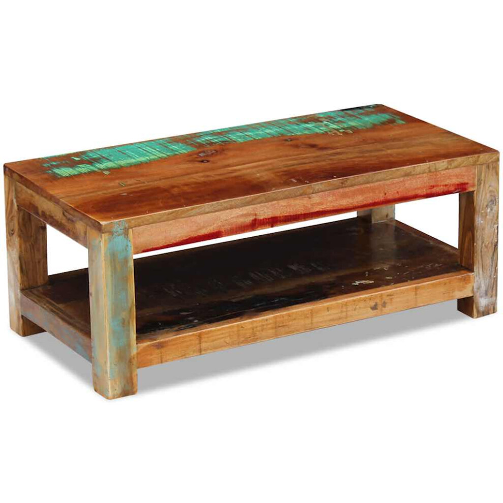 Vidaxl Solid Reclaimed Wood Coffee Table 90X45x35cm Living Room Plant Stand