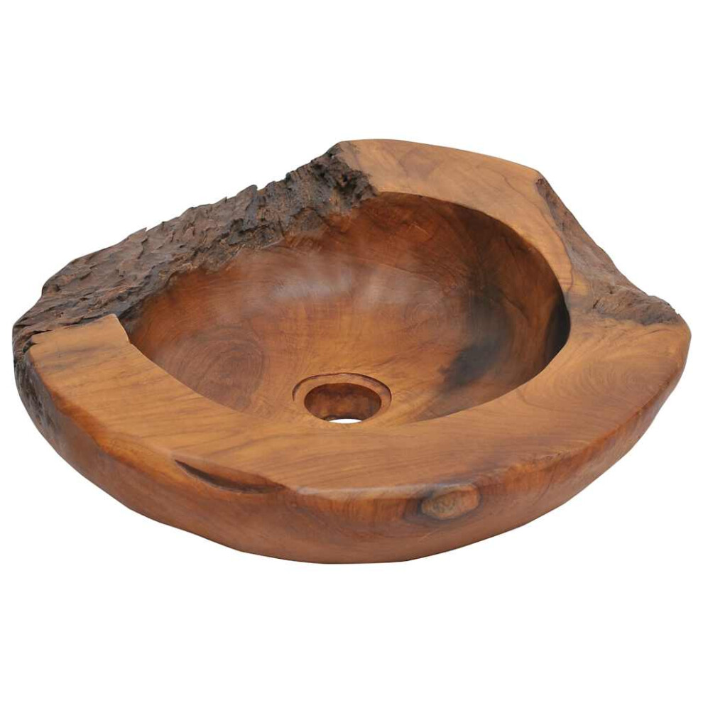 Vidaxl Solid Teak Basin 45Cm Bathroom Washroom Furniture Sink Washing Bowl