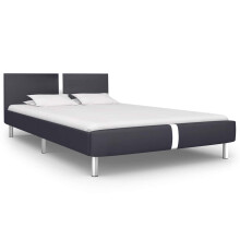 vidaXL Bed Frame without Mattress Bed Black Faux Leather 135x190 cm Double