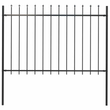 vidaXL Gartenzaun Woerden mit Speerspitze Stahl 170 x 120 cm Schwarz