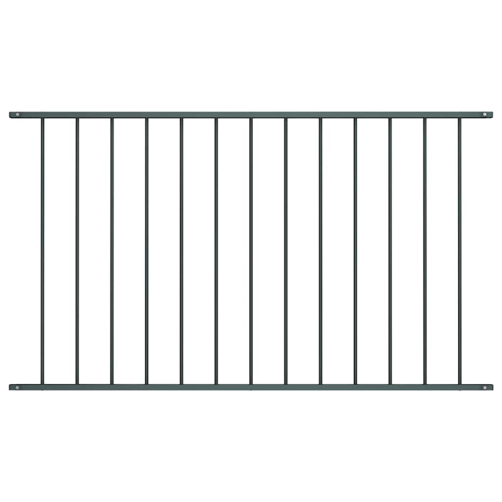 Vidaxl (Anthracite) Fence Panel Powder-Coated Steel Patio Barrier Multi Sizes Multi Colours