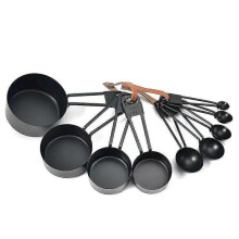 Black Stainless Steel Measuring Cups And Spoons Set