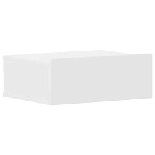 vidaXL Floating Nightstand White Engineered Wood Bedside Table Cabinet Shelf