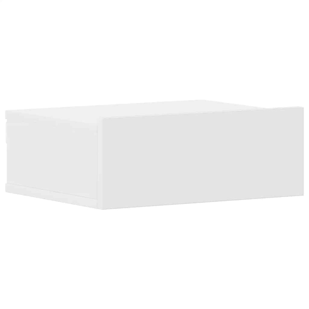 Vidaxl Floating Nightstand Engineered Wood Bedside Table Cabinet Shelf White