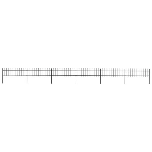 vidaXL Gartenzaun mit Speerspitze Stahl 1005 x 60 cm Schwarz