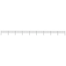 vidaXL Gartenzaun mit Speerspitze Stahl 1506 x 60 cm Schwarz
