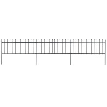 vidaXL Gartenzaun mit Speerspitze Stahl 504 x 80 cm Schwarz