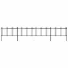 vidaXL Gartenzaun mit Speerspitze Stahl 671 x 100 cm Schwarz