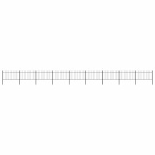 vidaXL Gartenzaun mit Speerspitze Stahl 1506 x 100 cm Schwarz