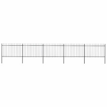 vidaXL Gartenzaun mit Speerspitze Stahl 838 x 120 cm Schwarz