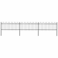 vidaXL Gartenzaun mit Rundbogen Stahl 504 x 80 cm Schwarz