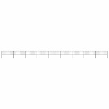 vidaXL Gartenzaun mit Rundbogen Stahl 1506 x 60 cm Schwarz