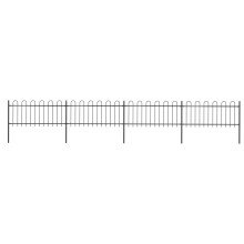 vidaXL Gartenzaun mit Rundbogen Stahl 671 x 80 cm Schwarz
