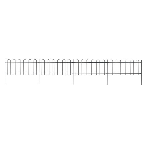 vidaXL Gartenzaun mit Rundbogen Stahl 671 x 80 cm Schwarz